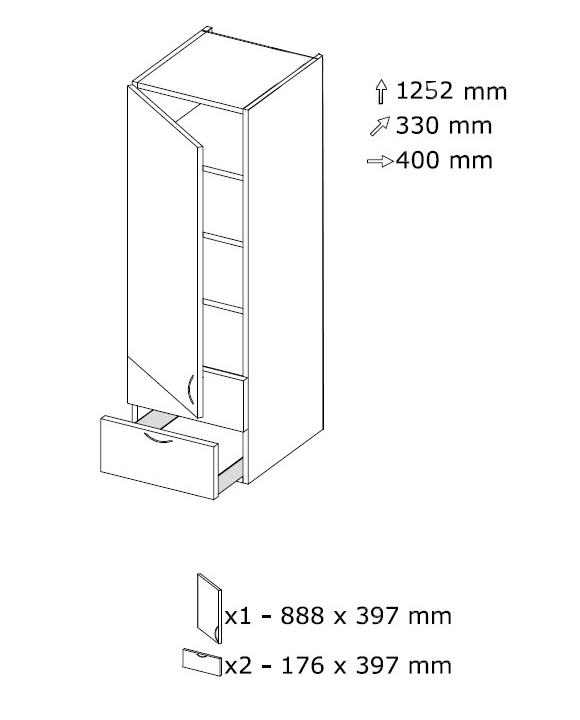 Komero NSP 4 L 400 x K 1252 Komero NSP 4 L 400 x K 1252